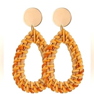straw wicker earrings